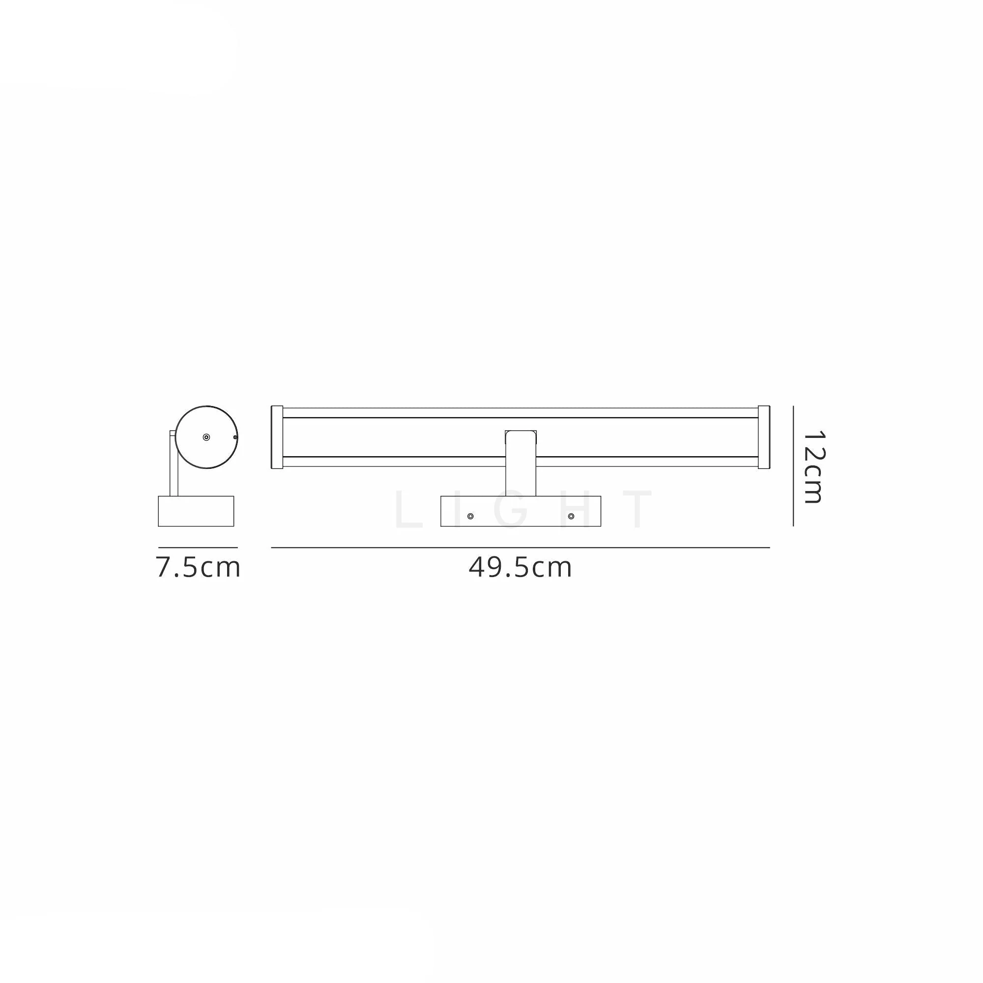 Tahini Wall Lamp Over Mirror, 1 x 12W LED, 4000K, 795lm, IP44, Polished Chrome/Sand Black, 3yrs Warranty - Image 5