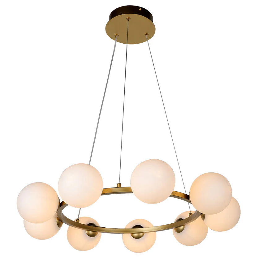 Taishan Centre Ceiling Light G9 Black & Amber/Brass & White - Image 2