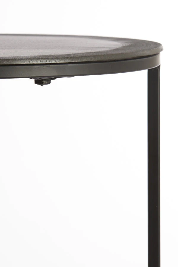 Talca Side Table - Raw Lead Antique Finish - Image 6