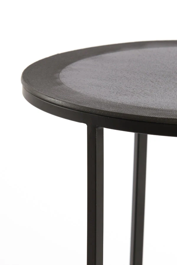 Talca Side Table - Raw Lead Antique Finish - Image 7