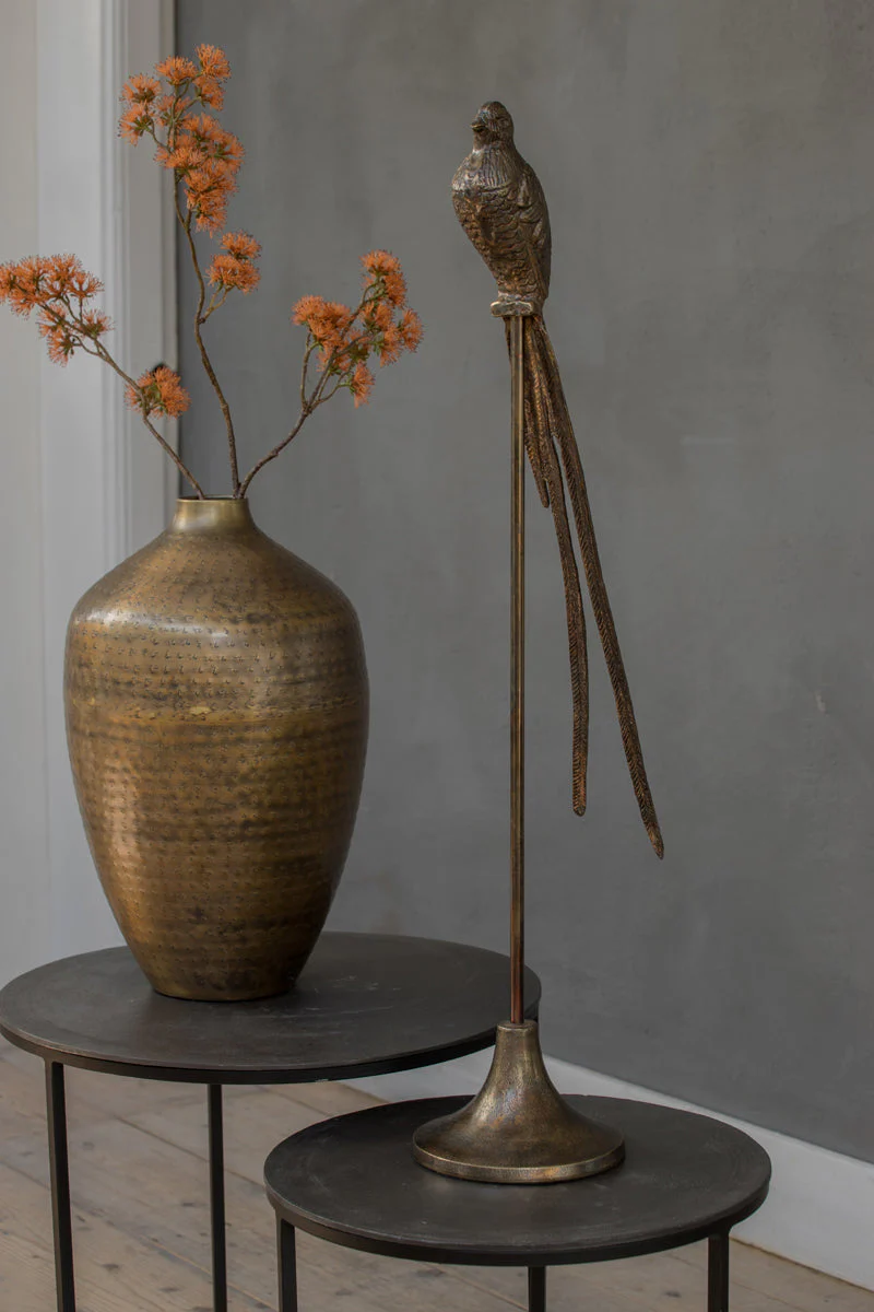 Talca Side Table - Raw Lead Antique Finish - Image 8
