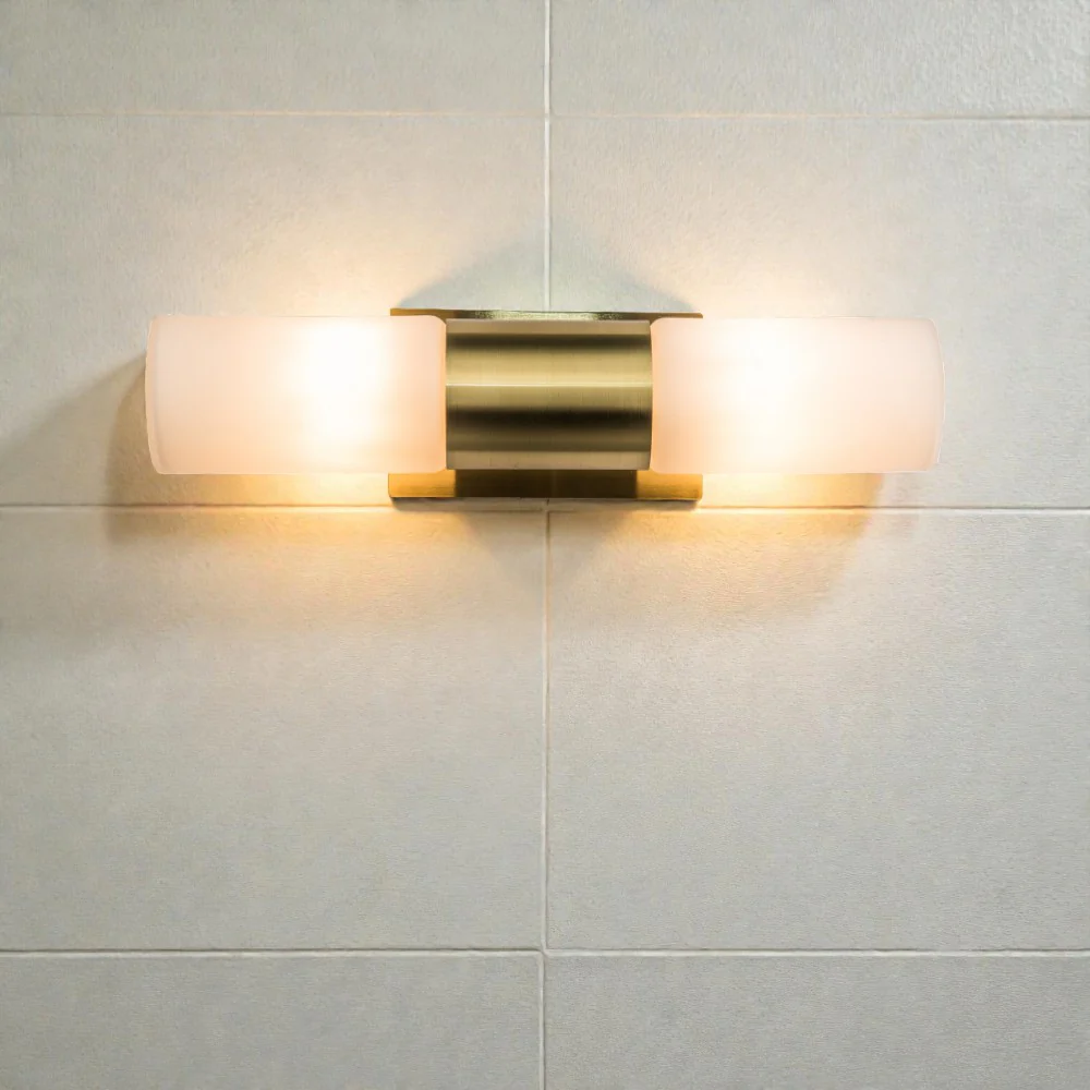 Talia 2Lt Bathroom Over Mirror Light- Satin Brass/ Polished Chrome - Image 4