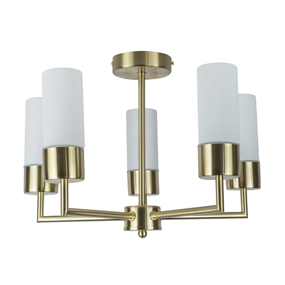 Talia 3/5Lt Bathroom Ceiling Light- Satin Brass/ Polished Chrome Finishes - Image 12