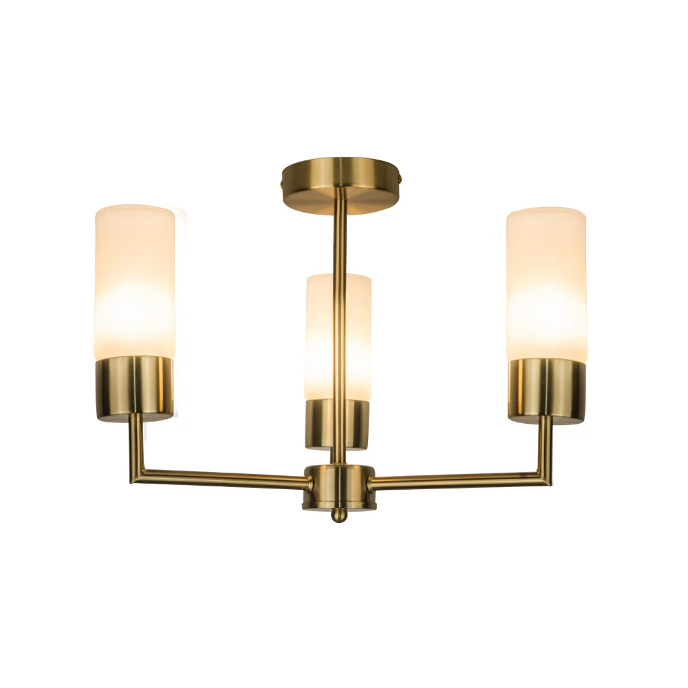 Talia 3/5Lt Bathroom Ceiling Light- Satin Brass/ Polished Chrome Finishes - Image 2