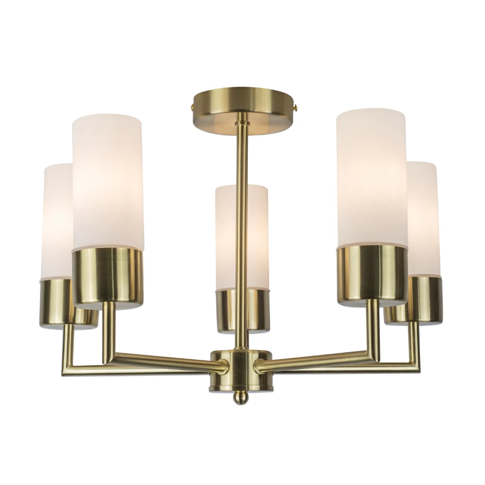 Talia 3/5Lt Bathroom Ceiling Light- Satin Brass/ Polished Chrome Finishes - Image 3