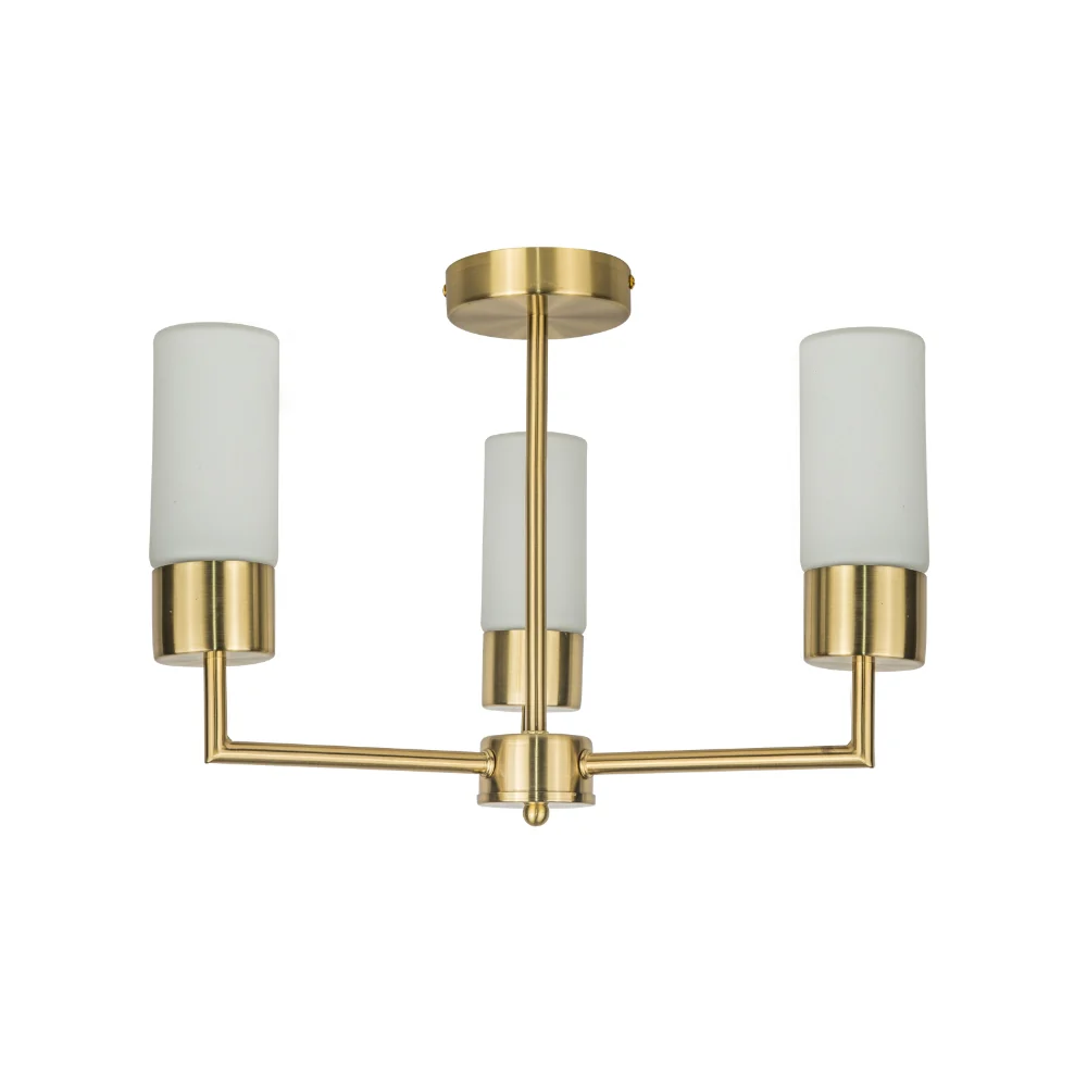 Talia 3/5Lt Bathroom Ceiling Light- Satin Brass/ Polished Chrome Finishes - Image 8