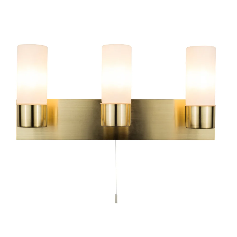 Talia Bathroom Wall Light IP44- Satin Brass/ Polished Chrome Finish