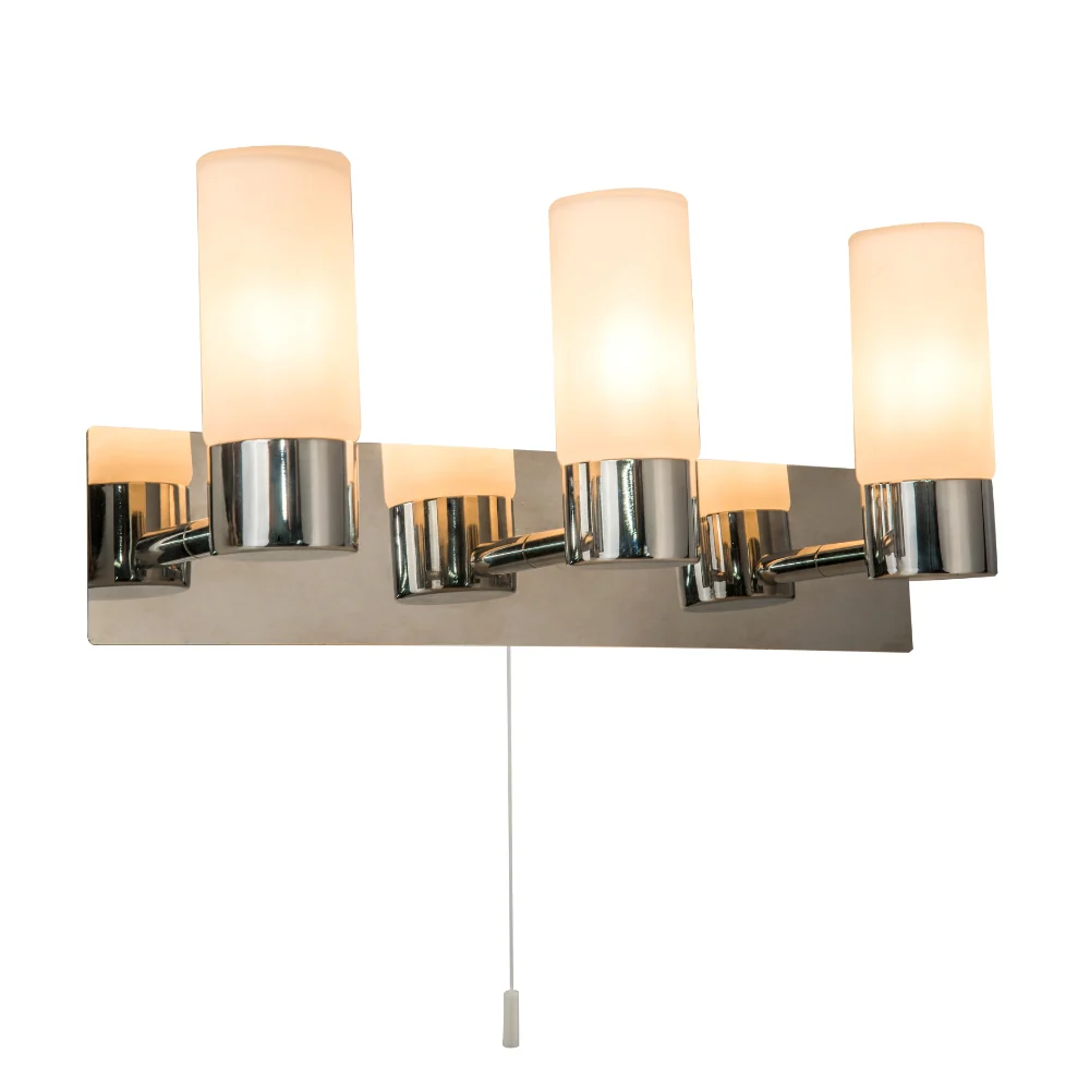 Talia Bathroom Wall Light IP44- Satin Brass/ Polished Chrome Finish - Image 2