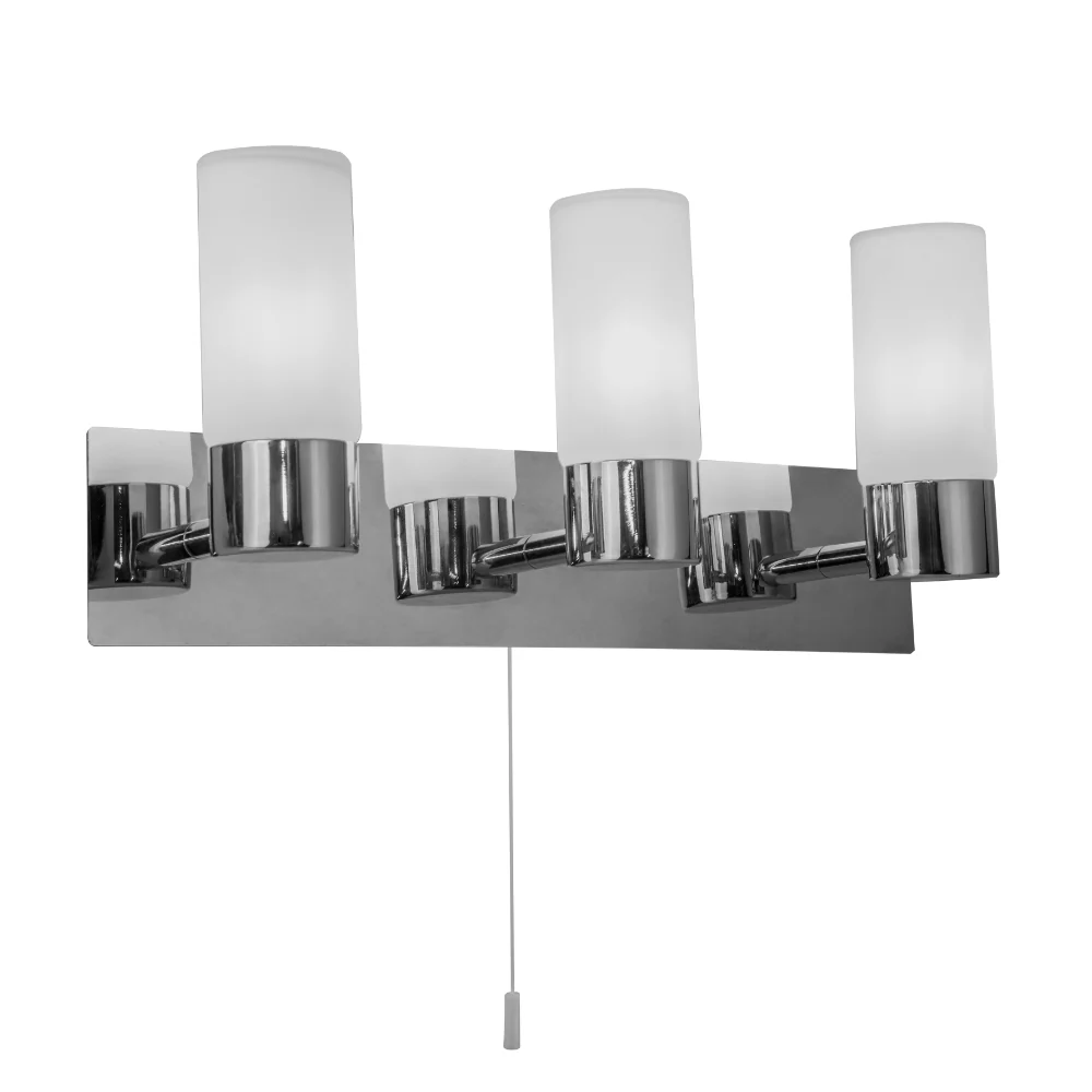 Talia Bathroom Wall Light IP44- Satin Brass/ Polished Chrome Finish - Image 5