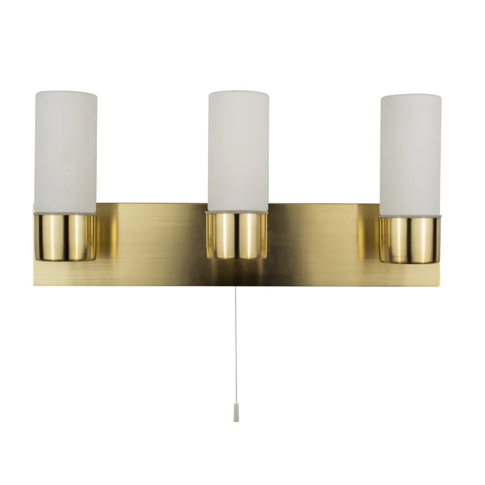 Talia Bathroom Wall Light IP44- Satin Brass/ Polished Chrome Finish - Image 7