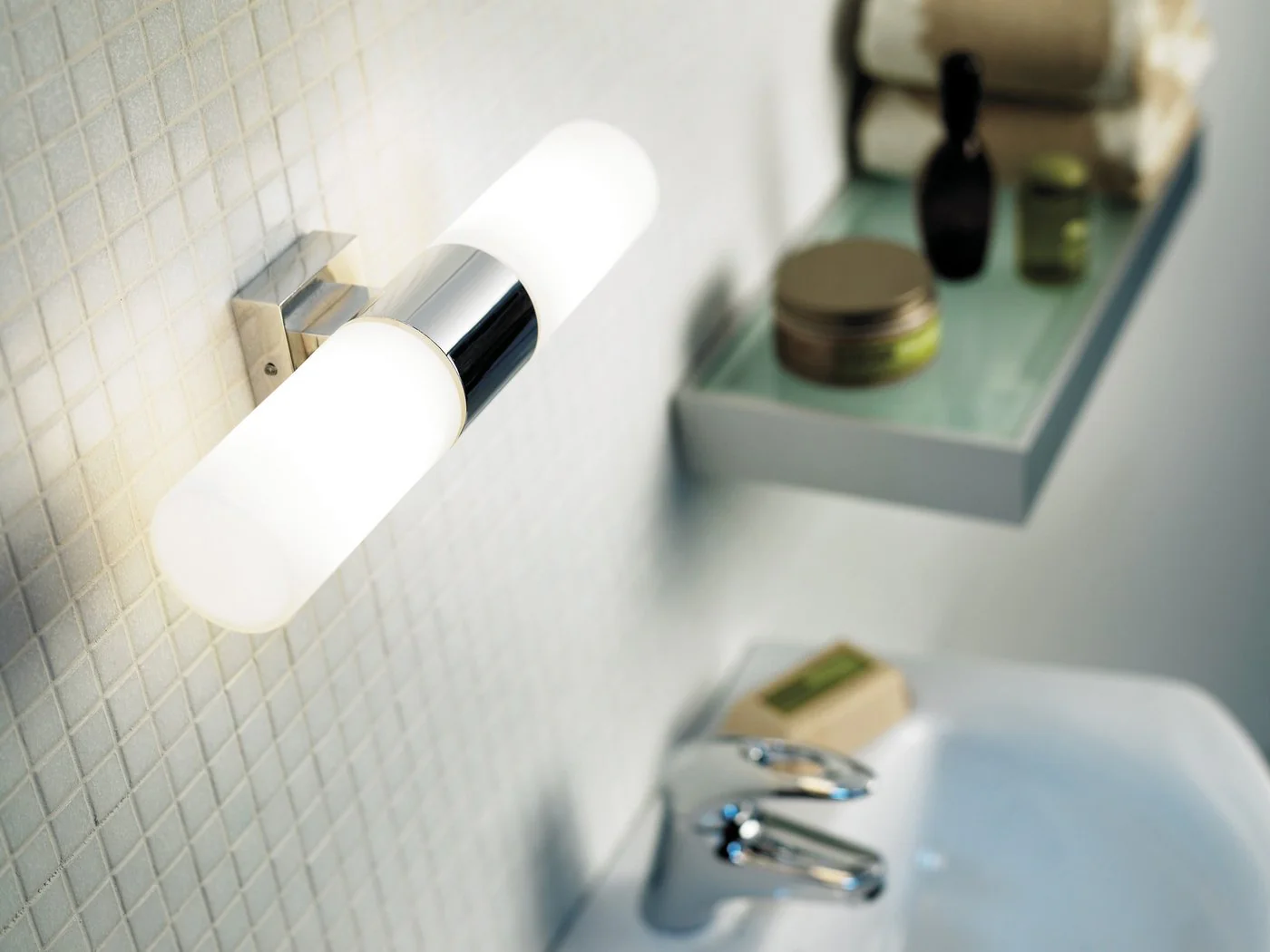 Tangens Double Wall light- Brushed steel/ Chrome Finishes - Image 5