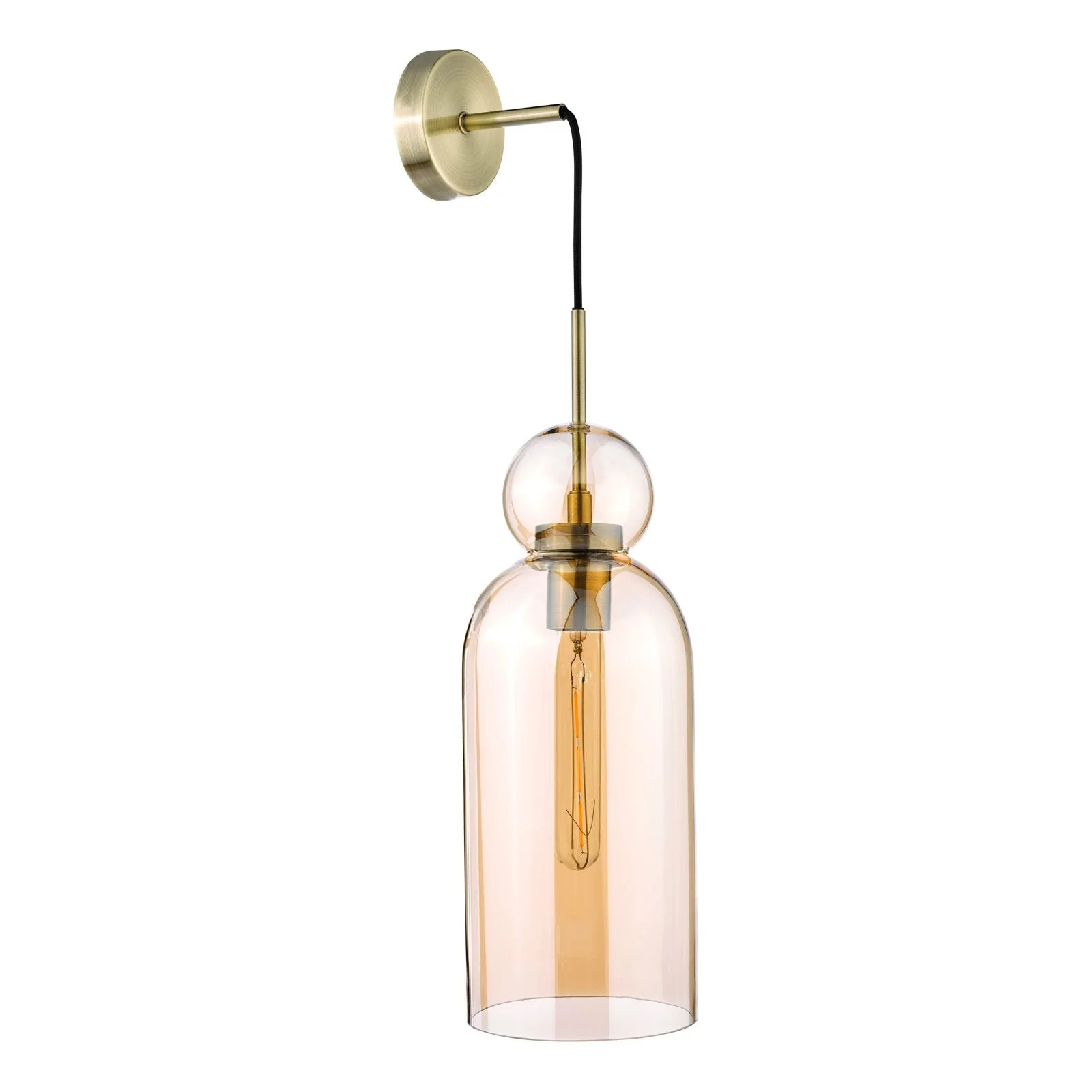 Tao Pendant Brushed Bronze and Amber Glass - Image 4