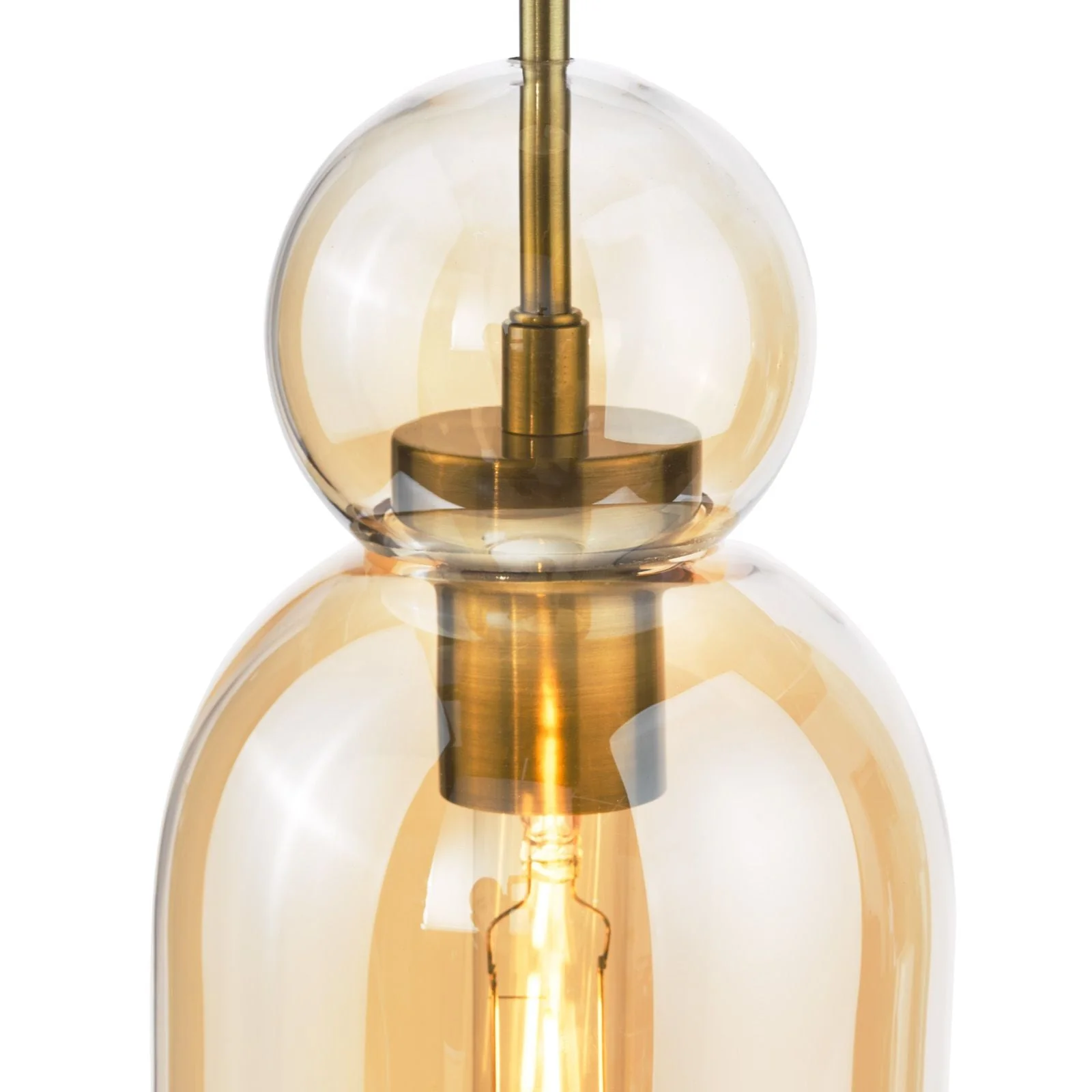 Tao Pendant Brushed Bronze and Amber Glass - Image 5