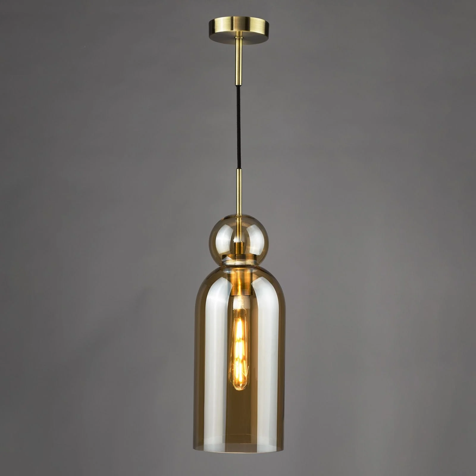 Tao Pendant Brushed Bronze and Amber Glass - Image 7