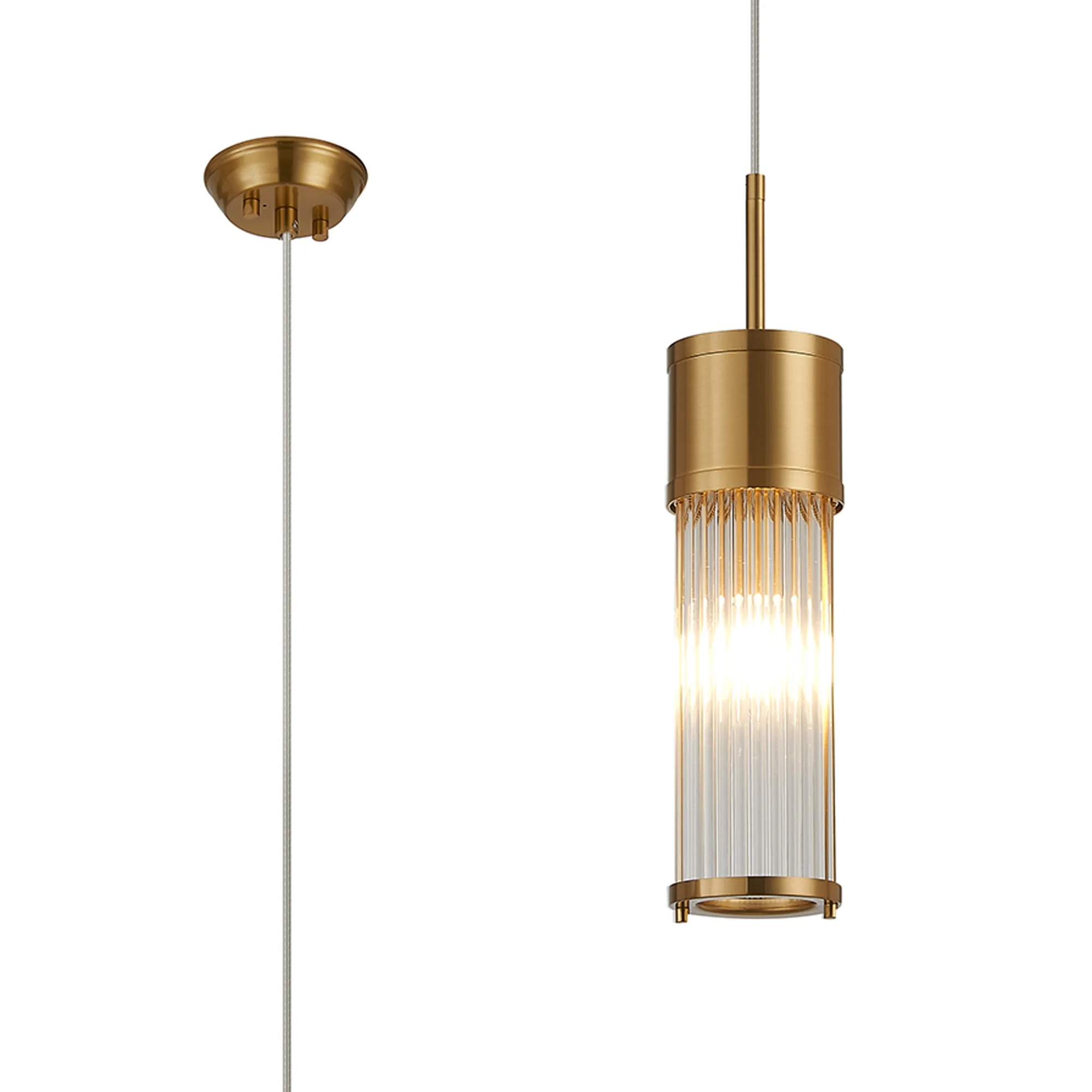 Gwen 1/2 Light Glass Rod Bathroom Wall Lights, IP44- Various Finishes - Image 3