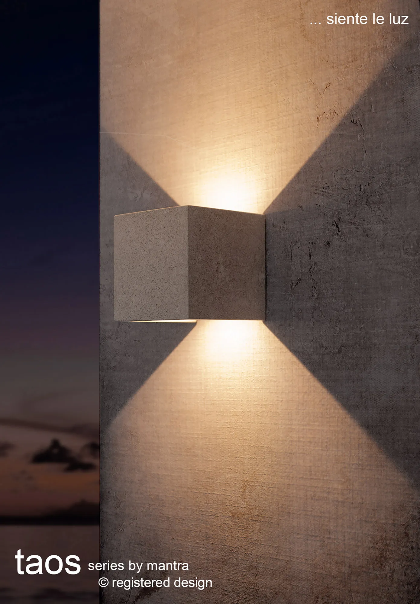 Taos IP65 LED Up/Down Light - Grey/White Cement - Image 10