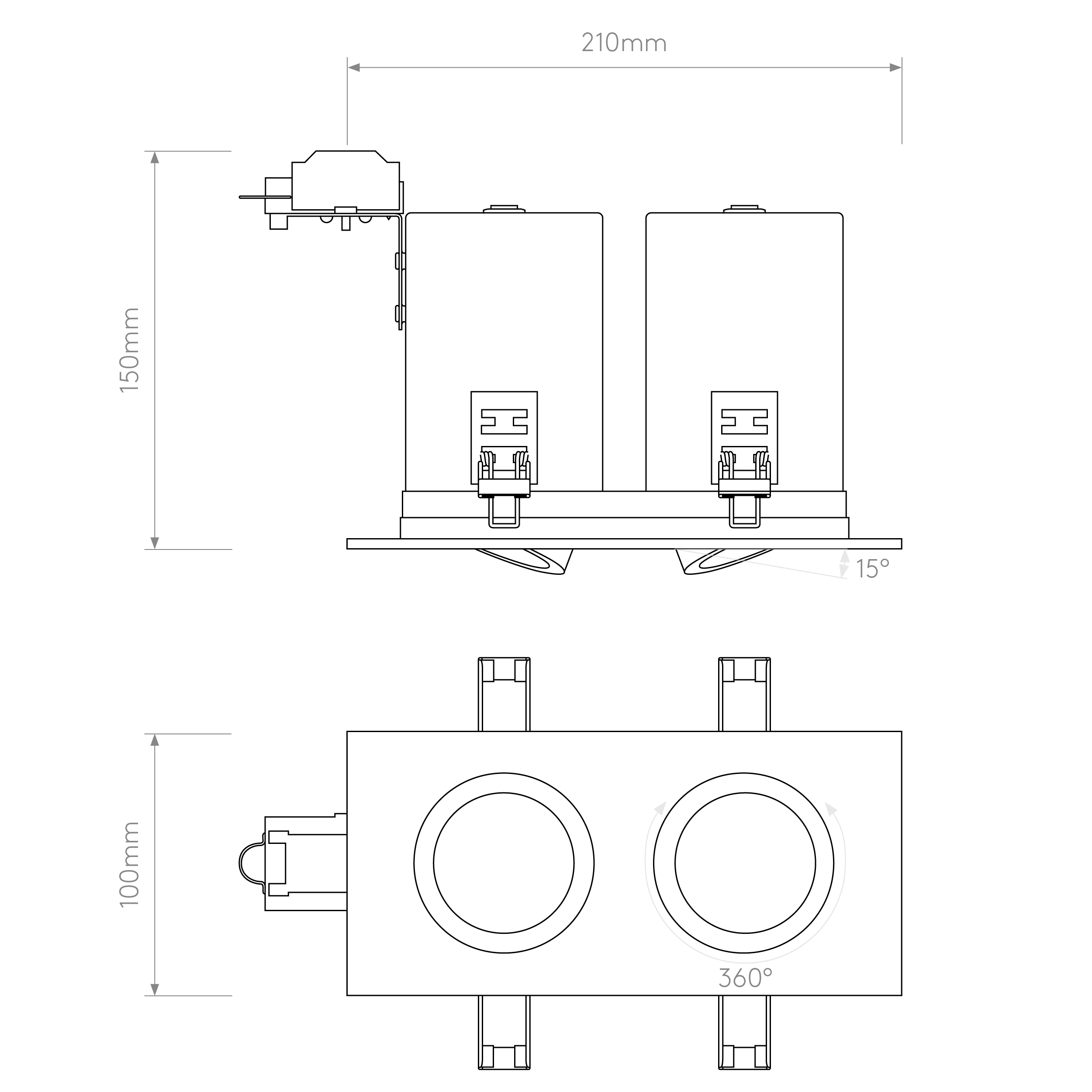 Taro Twin Fire-Rated Recessed Light - Image 3