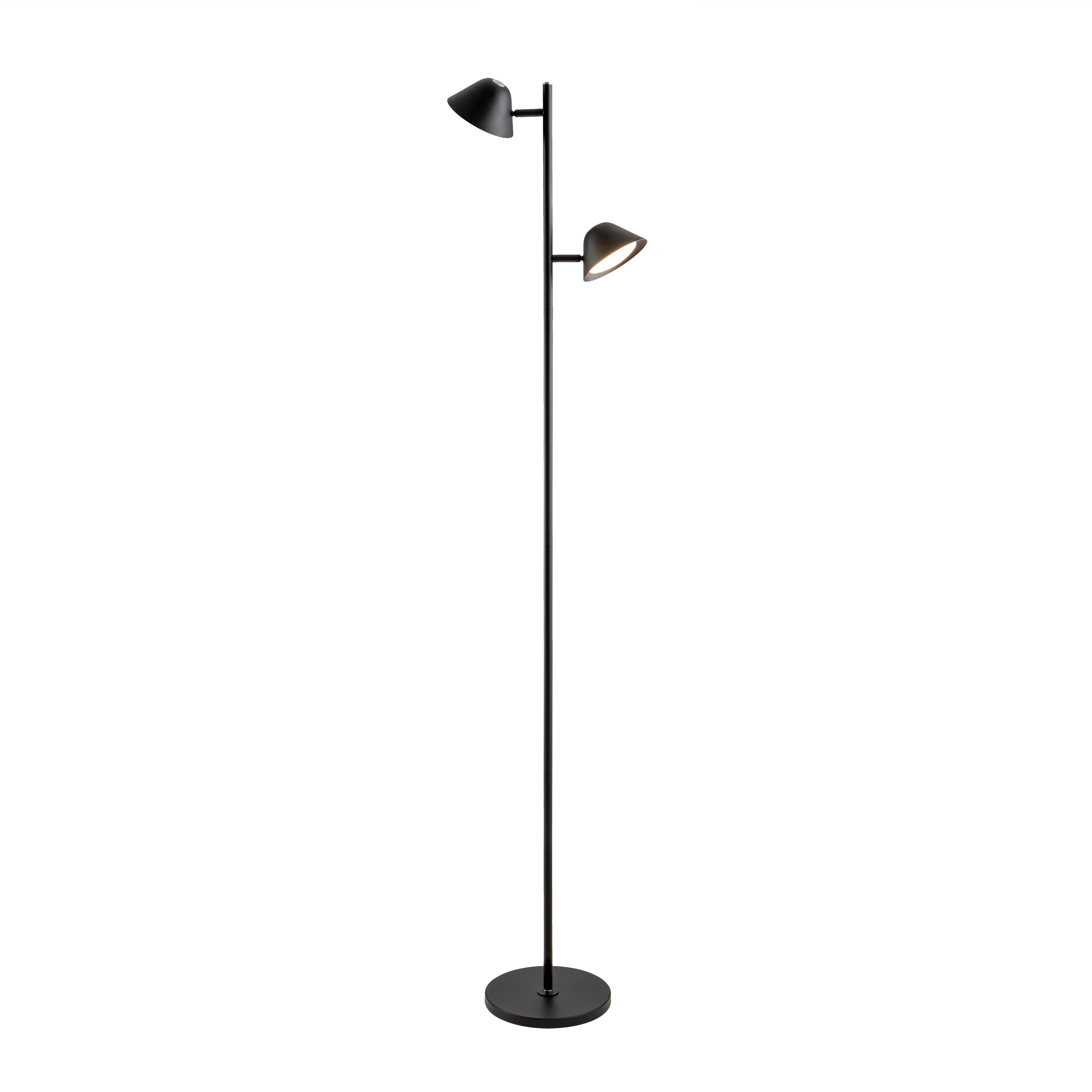 Taros 2Lt Floor Lamp- Black/ White Finish - Image 2