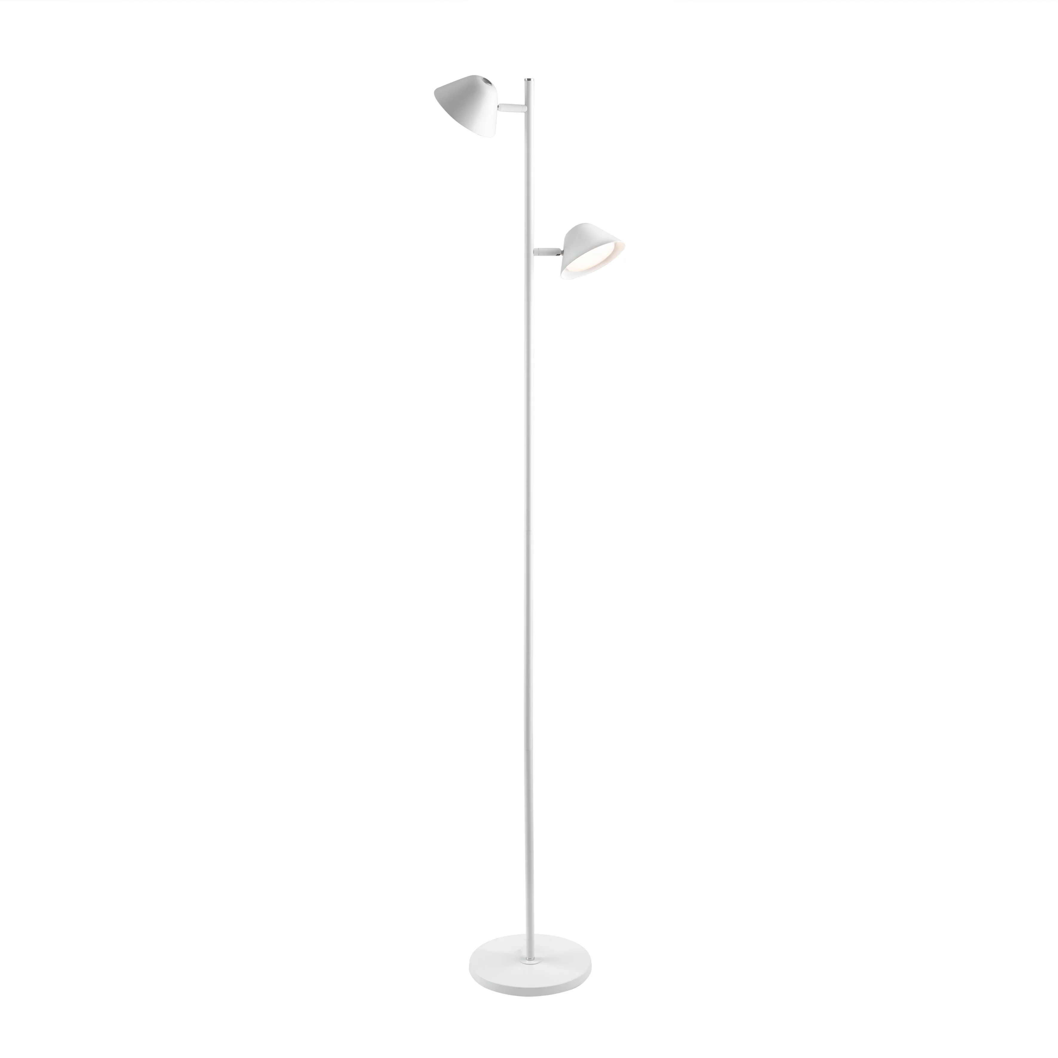 Taros 2Lt Floor Lamp- Black/ White Finish - Image 6