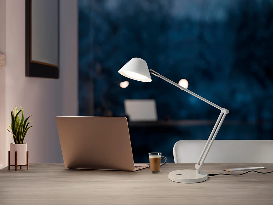Taros  Table Lamp- White/ Black - Image 3