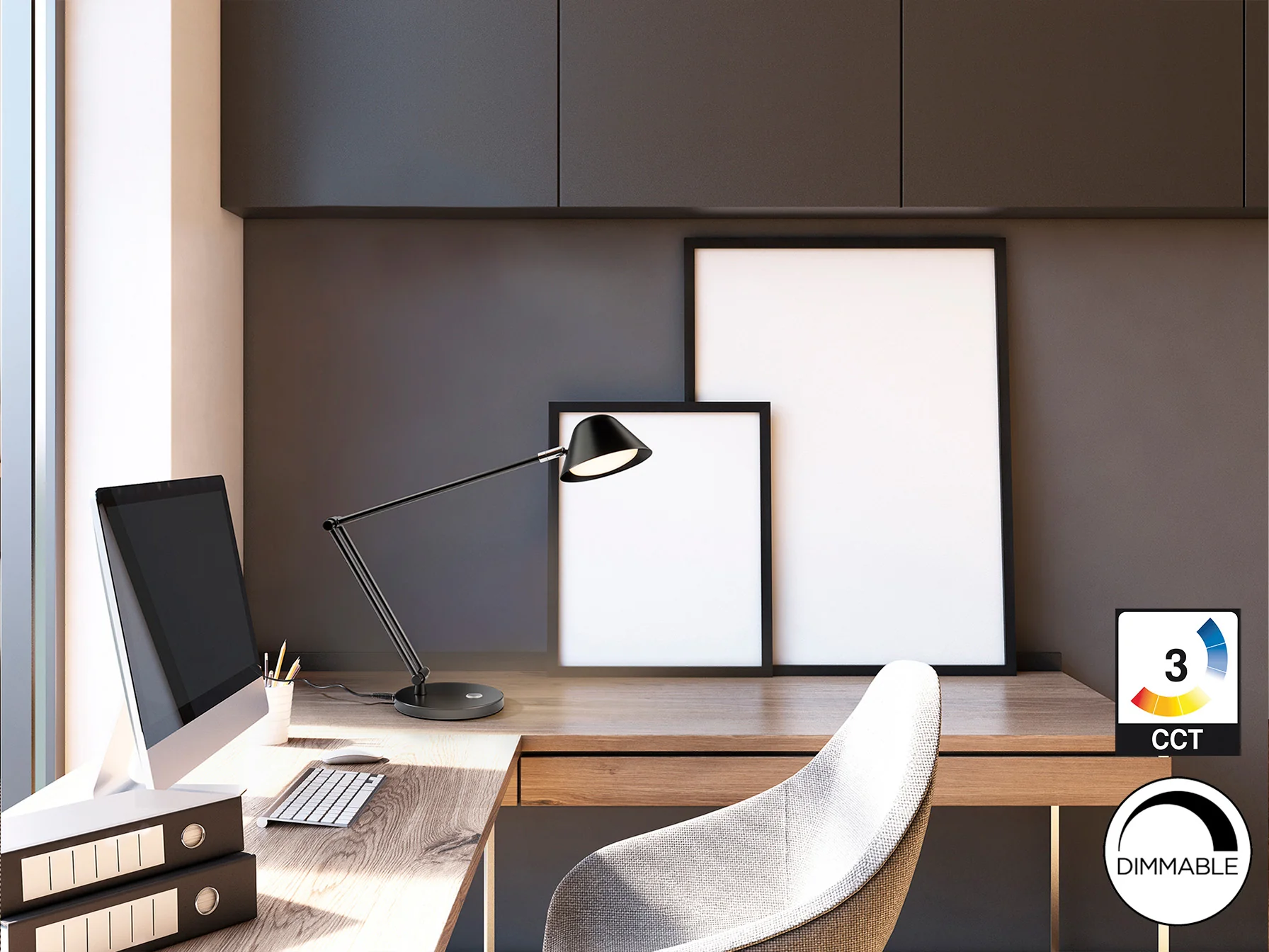 Taros  Table Lamp- White/ Black - Image 9