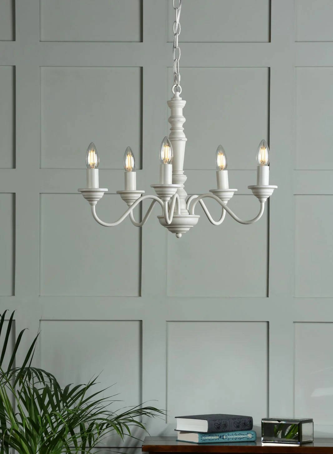 Tate 5lt Pendant Distressed Off White Fitting Only - Image 3