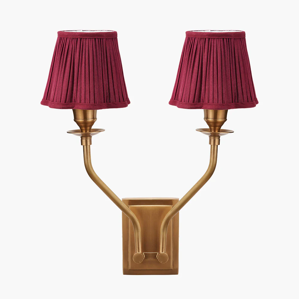 Tatiana Antique Brass Double Wall Light - Various Shades - Image 10
