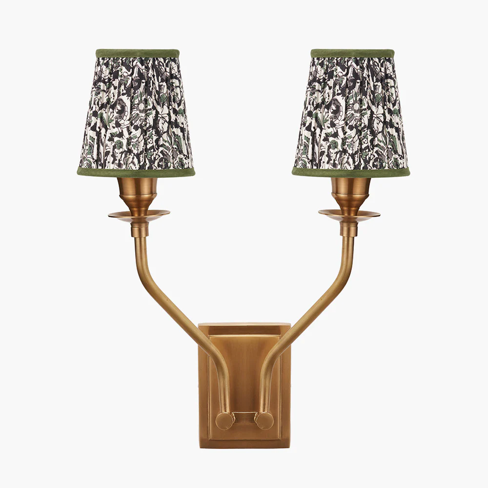 Tatiana Antique Brass Double Wall Light - Various Shades - Image 12