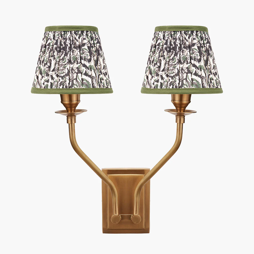 Tatiana Antique Brass Double Wall Light - Various Shades - Image 13