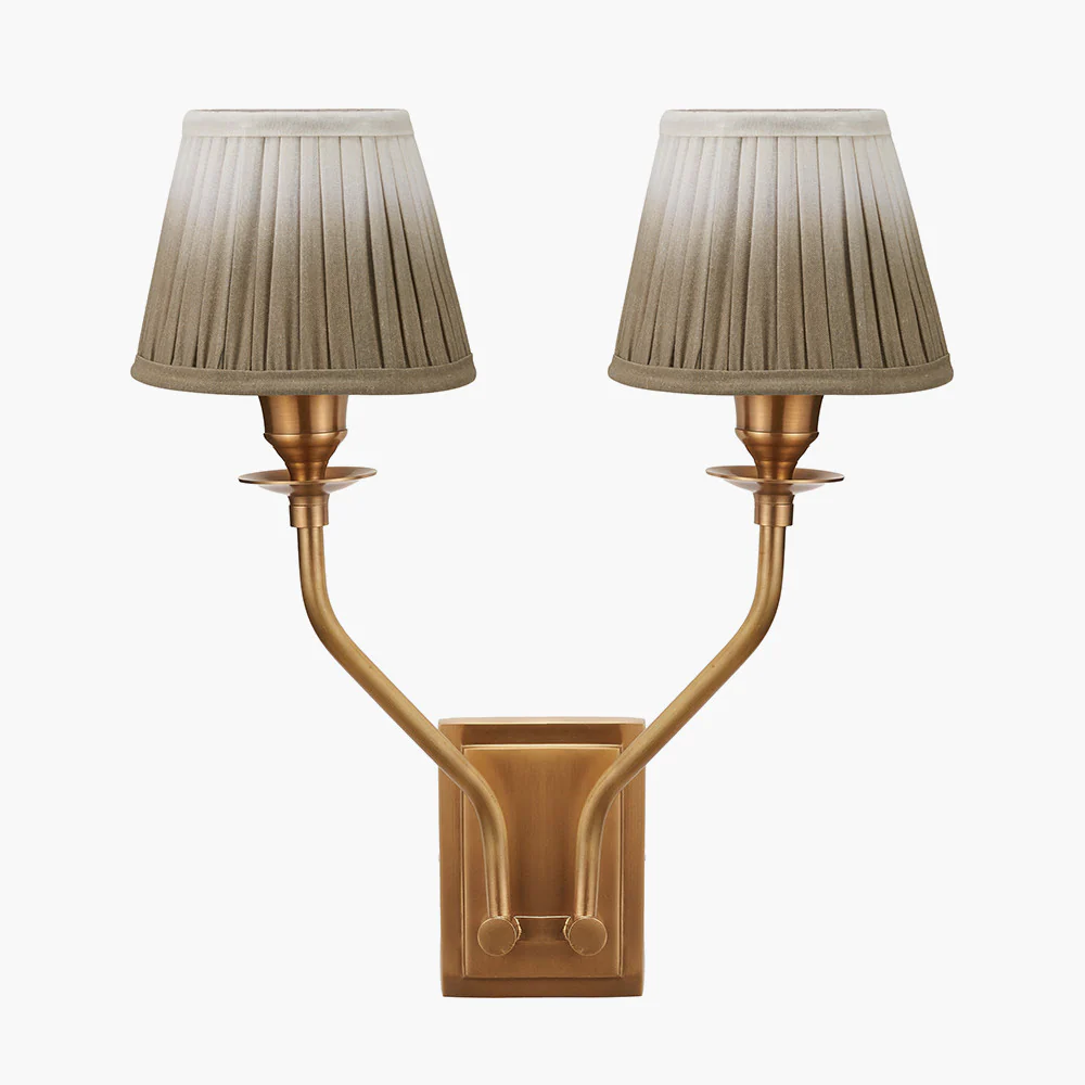 Tatiana Antique Brass Double Wall Light - Various Shades - Image 15