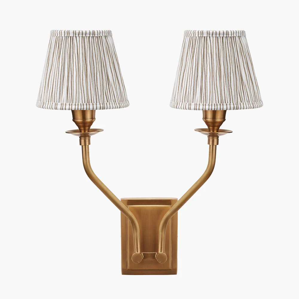 Tatiana Antique Brass Double Wall Light - Various Shades - Image 16