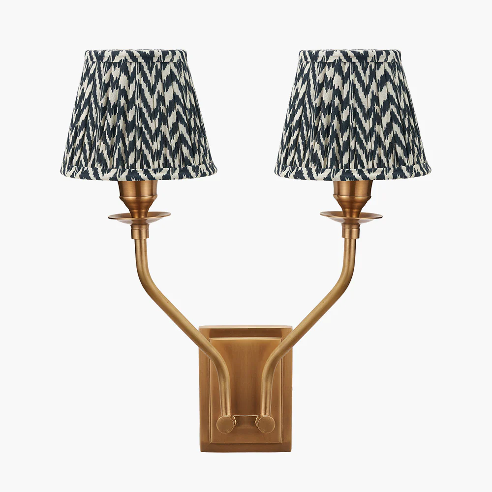 Tatiana Antique Brass Double Wall Light - Various Shades - Image 17