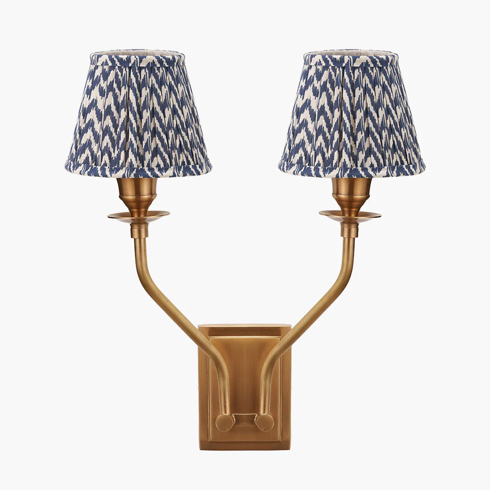 Tatiana Antique Brass Double Wall Light - Various Shades - Image 18