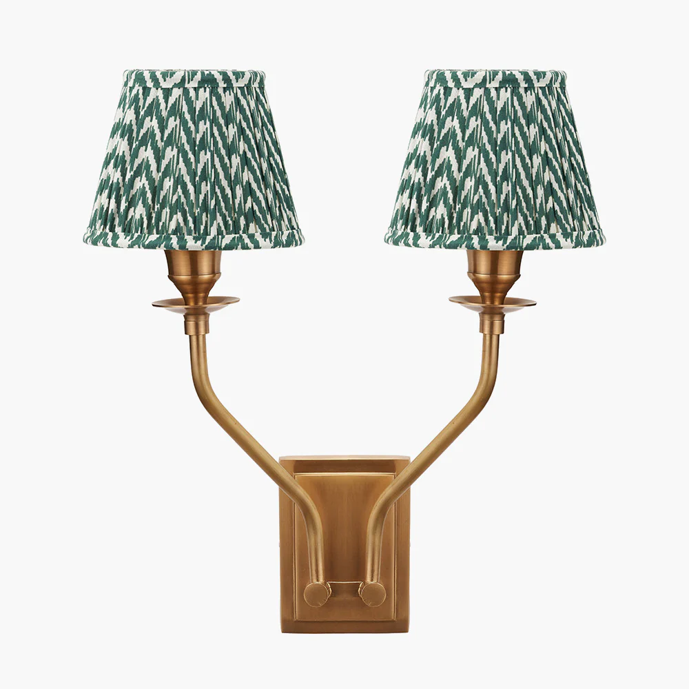 Tatiana Antique Brass Double Wall Light - Various Shades - Image 19