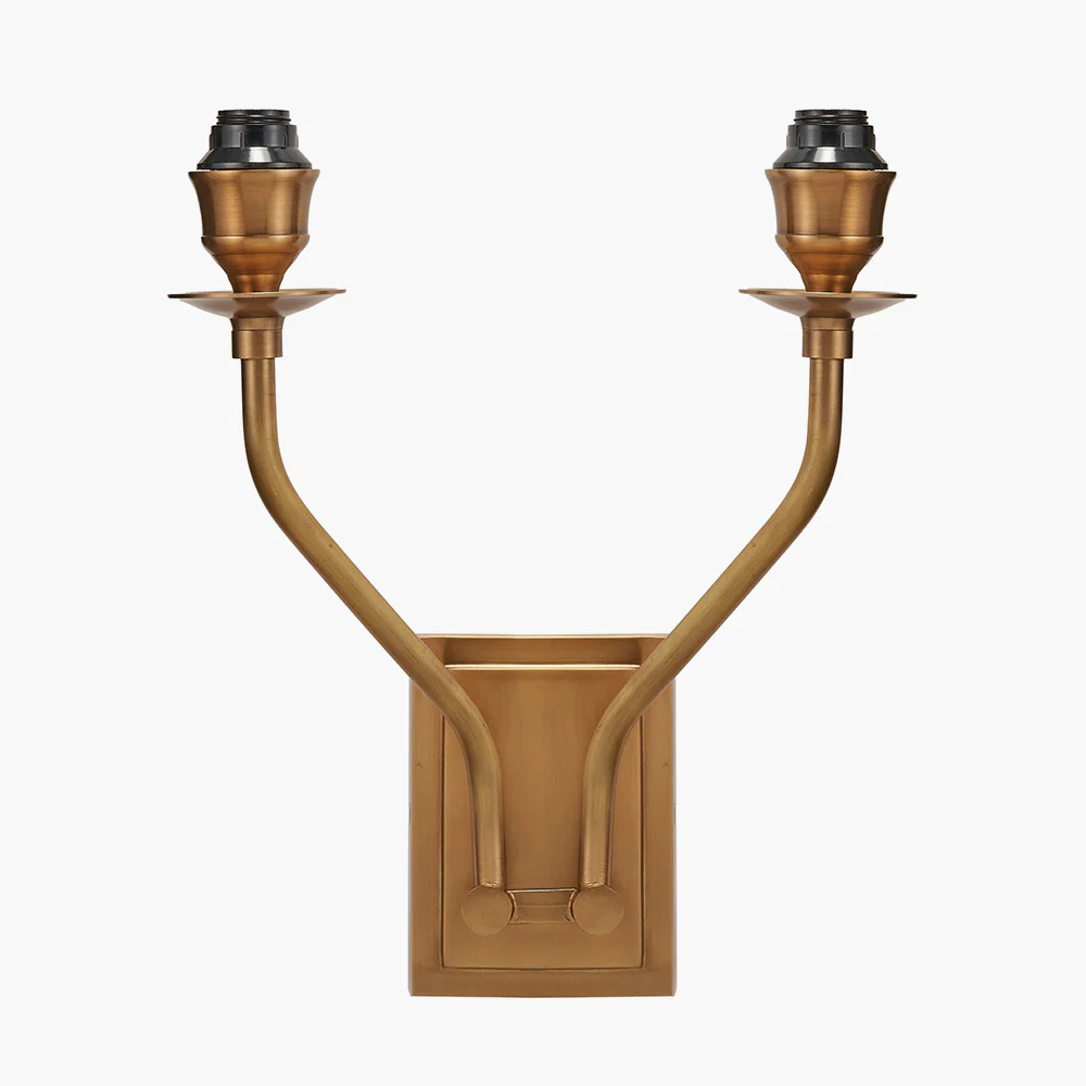 Tatiana Antique Brass Double Wall Light - Various Shades - Image 2