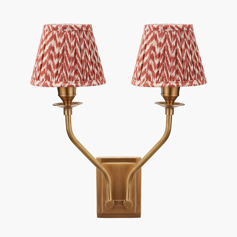 Tatiana Antique Brass Double Wall Light - Various Shades - Image 20