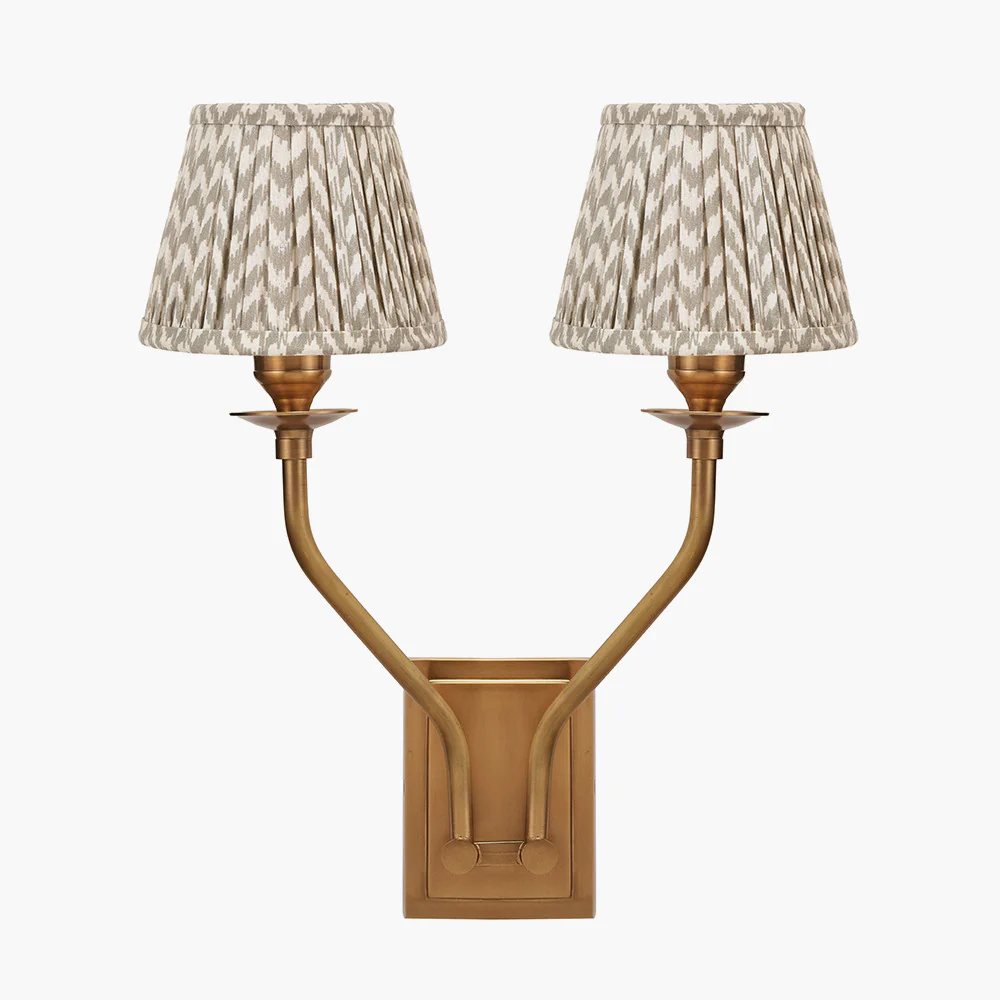 Tatiana Antique Brass Double Wall Light - Various Shades - Image 21