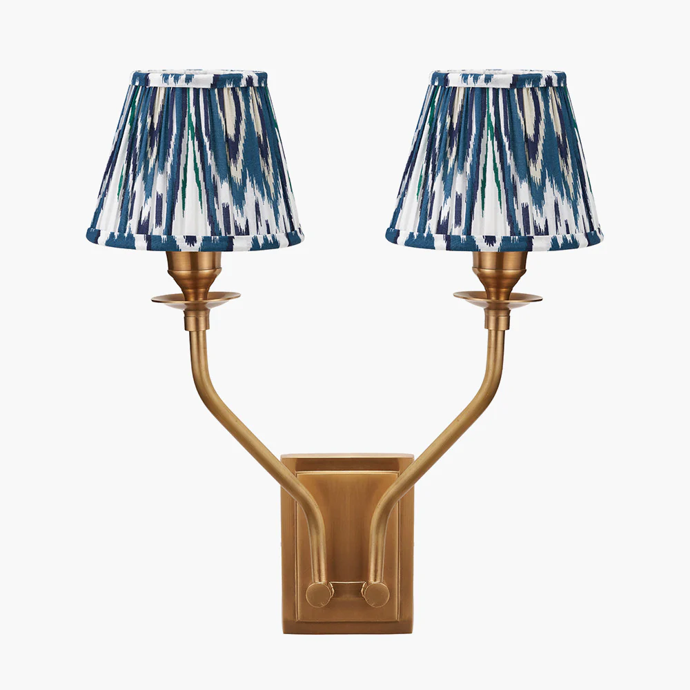 Tatiana Antique Brass Double Wall Light - Various Shades - Image 8