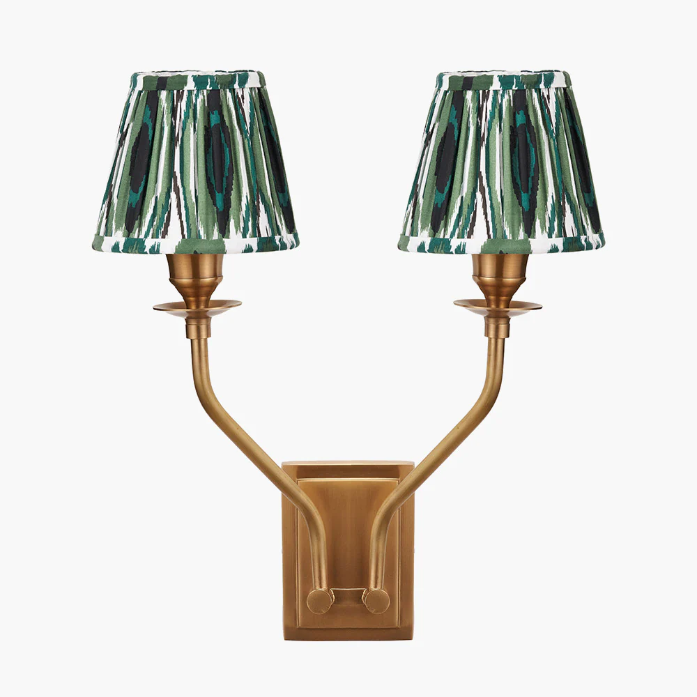 Tatiana Antique Brass Double Wall Light - Various Shades - Image 9