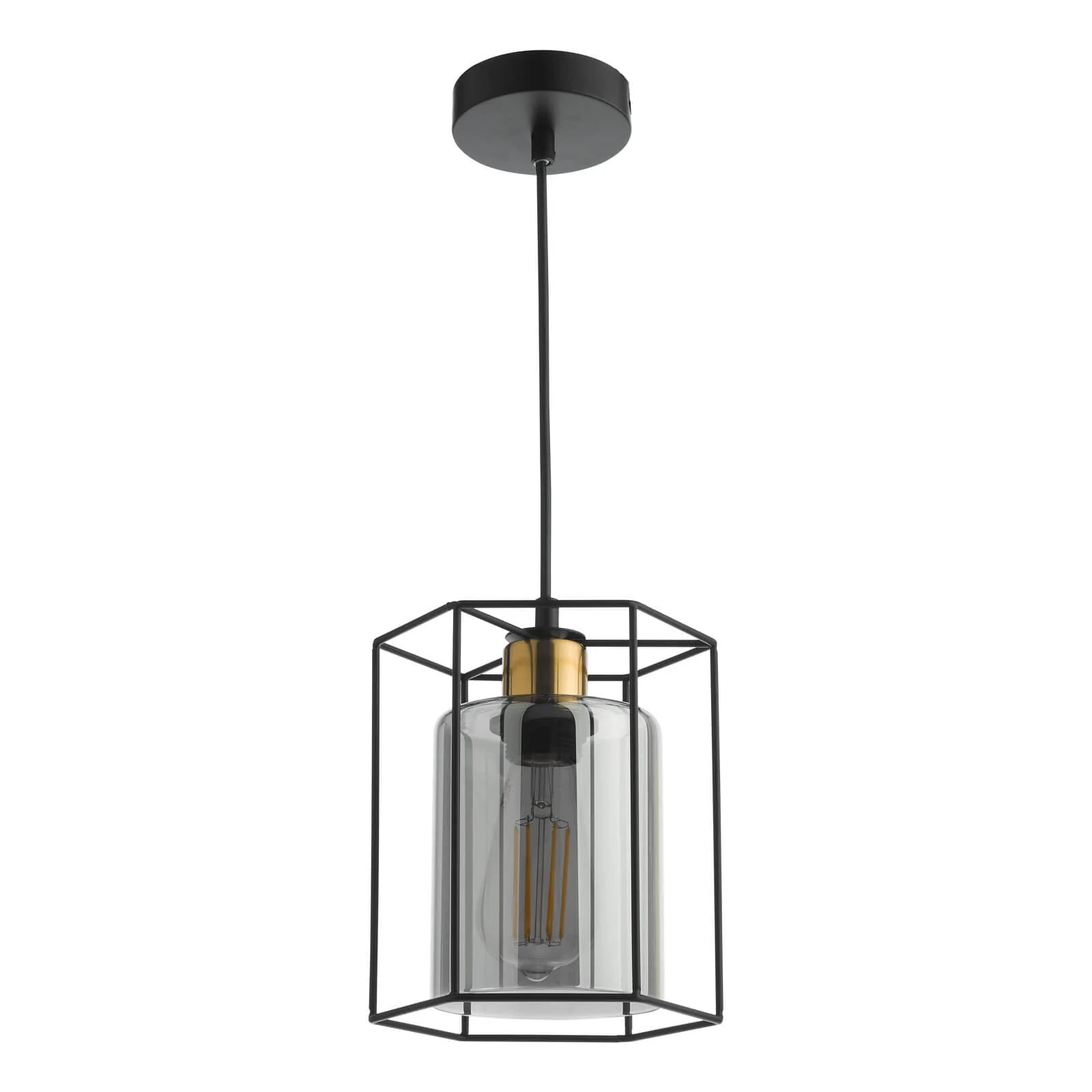 Tatum Pendant Matt Black and Smoked Glass - Image 3