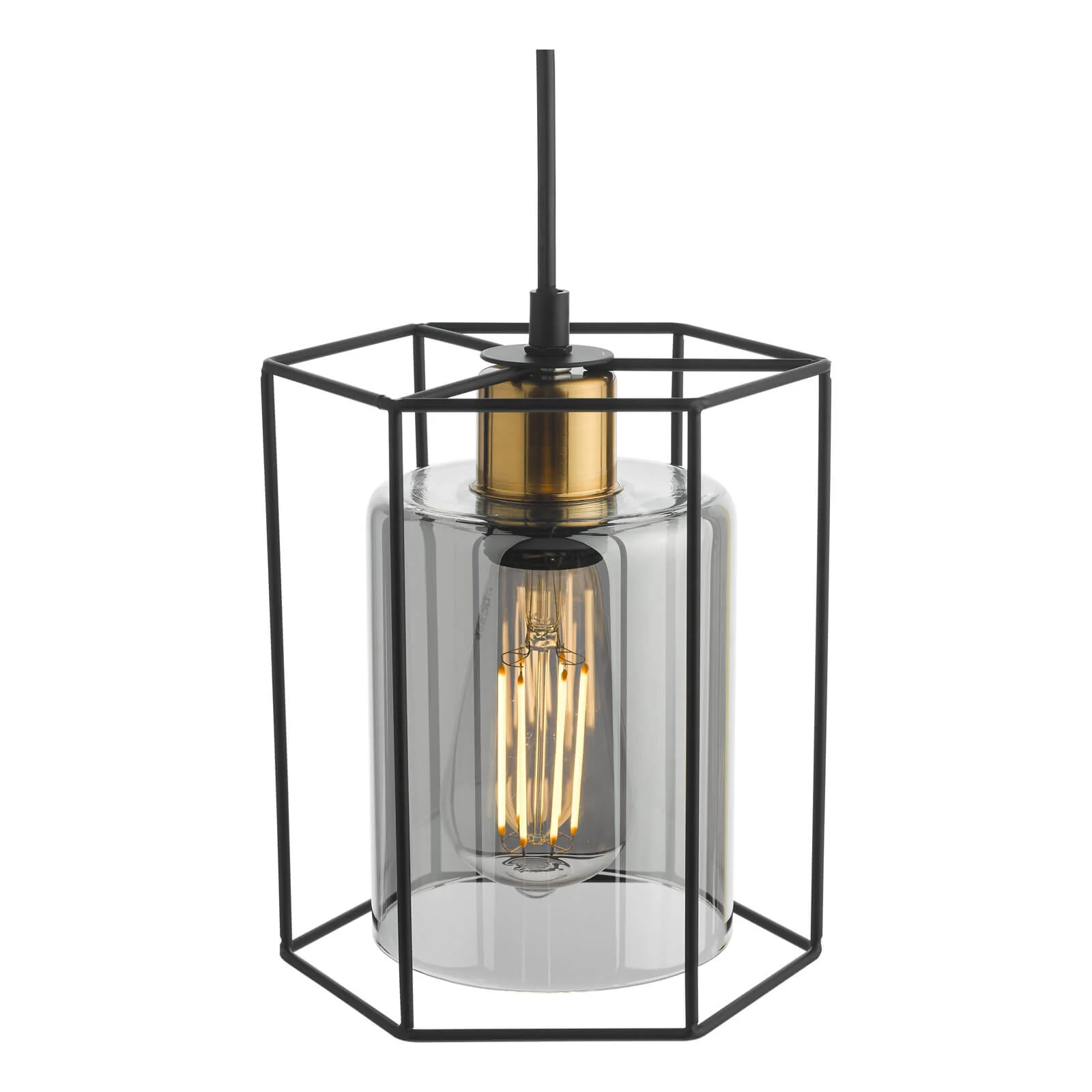 Tatum Pendant Matt Black and Smoked Glass - Image 4