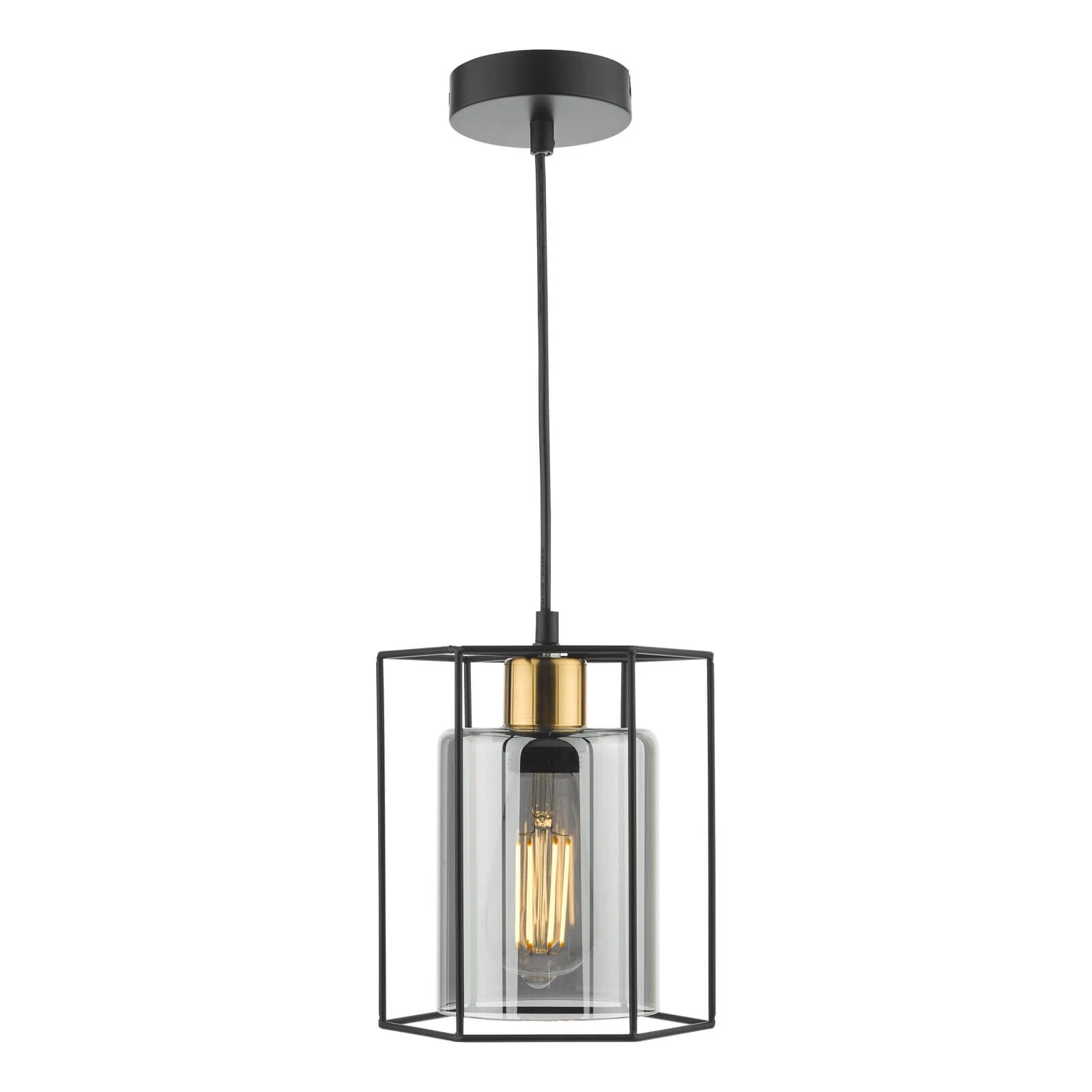 Tatum Pendant Matt Black and Smoked Glass - Image 7