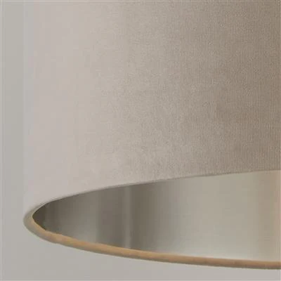 Taupe Velvet Drum Light Shade - 28cm - Image 2
