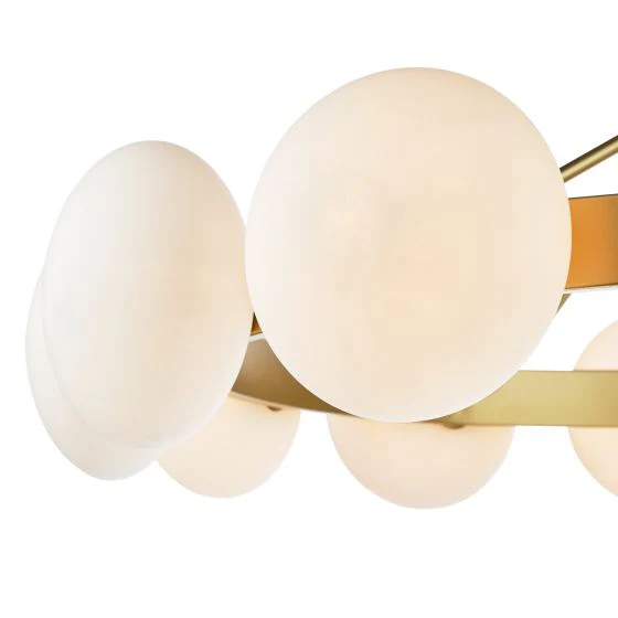 Tauri 12Lt Centre Ceiling Light - Matt Gold & Opal - Image 3