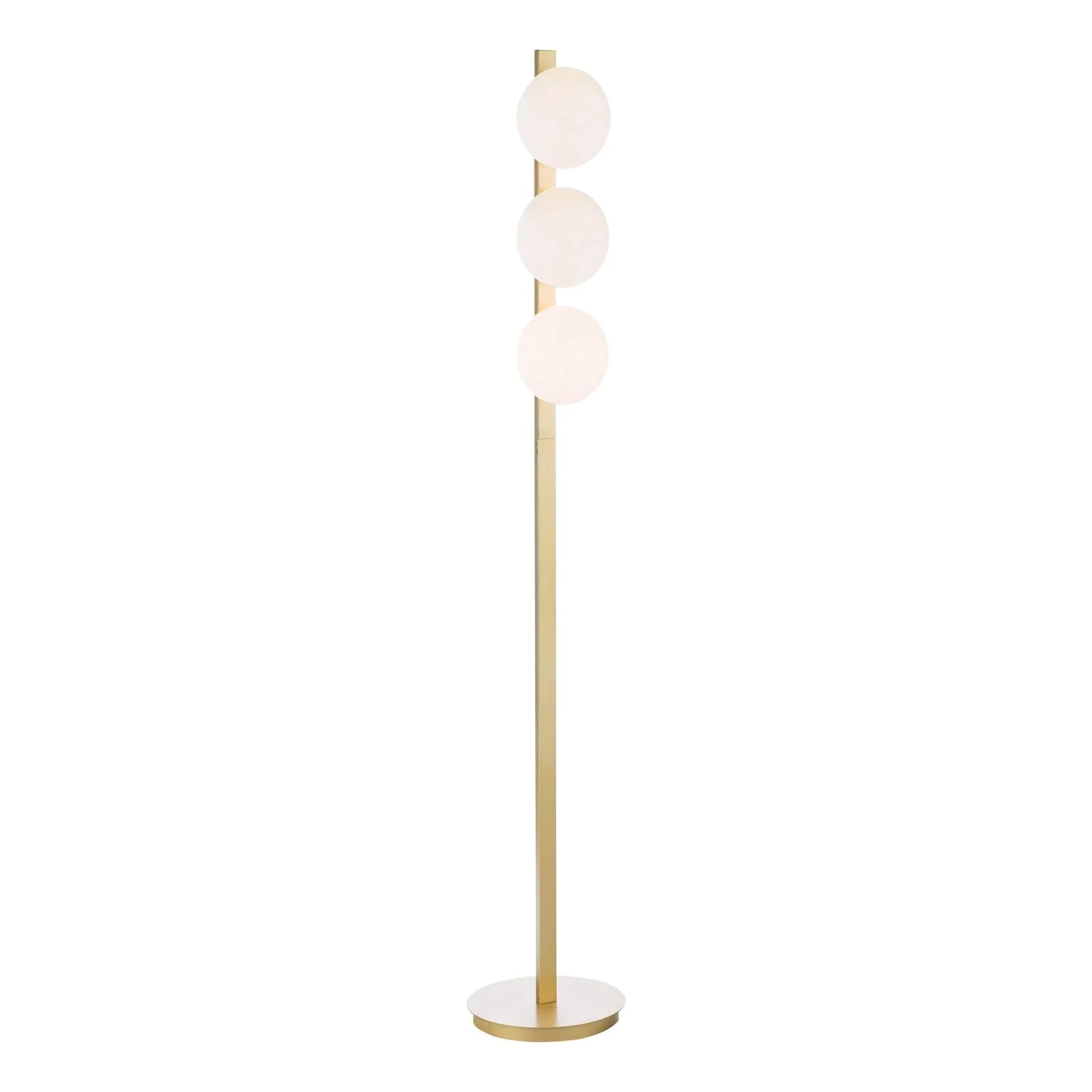 Tauri 3 Light Floor Lamp Matt Gold and Opal Glass G9 - Image 2