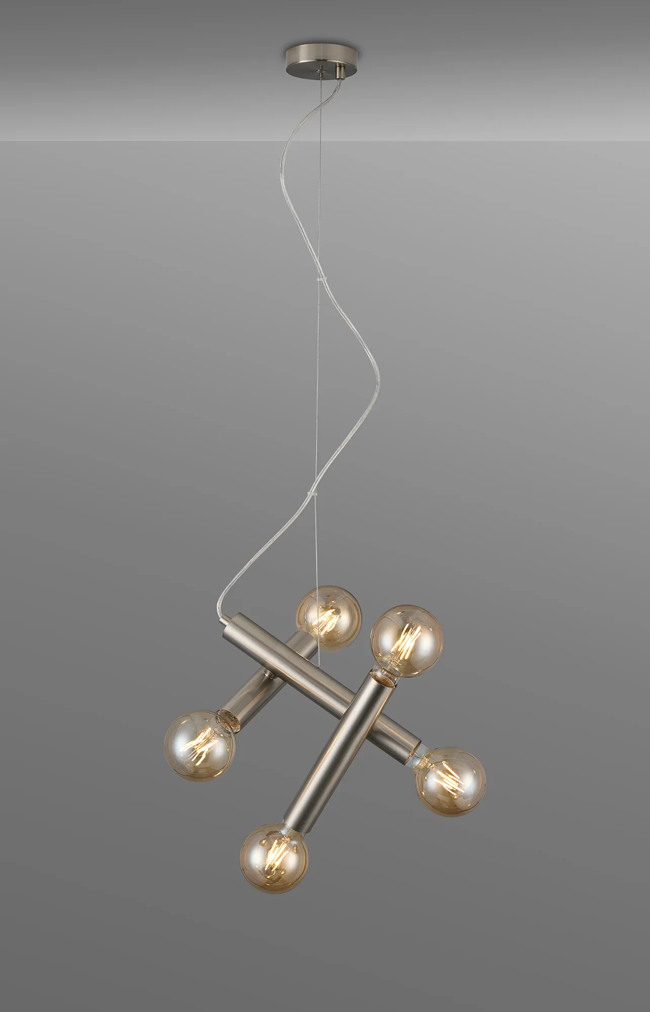 Taverley 3 Arm 5 Light Angled Pendant E27- Black/ Gold/ Nickel Finishes - Image 11
