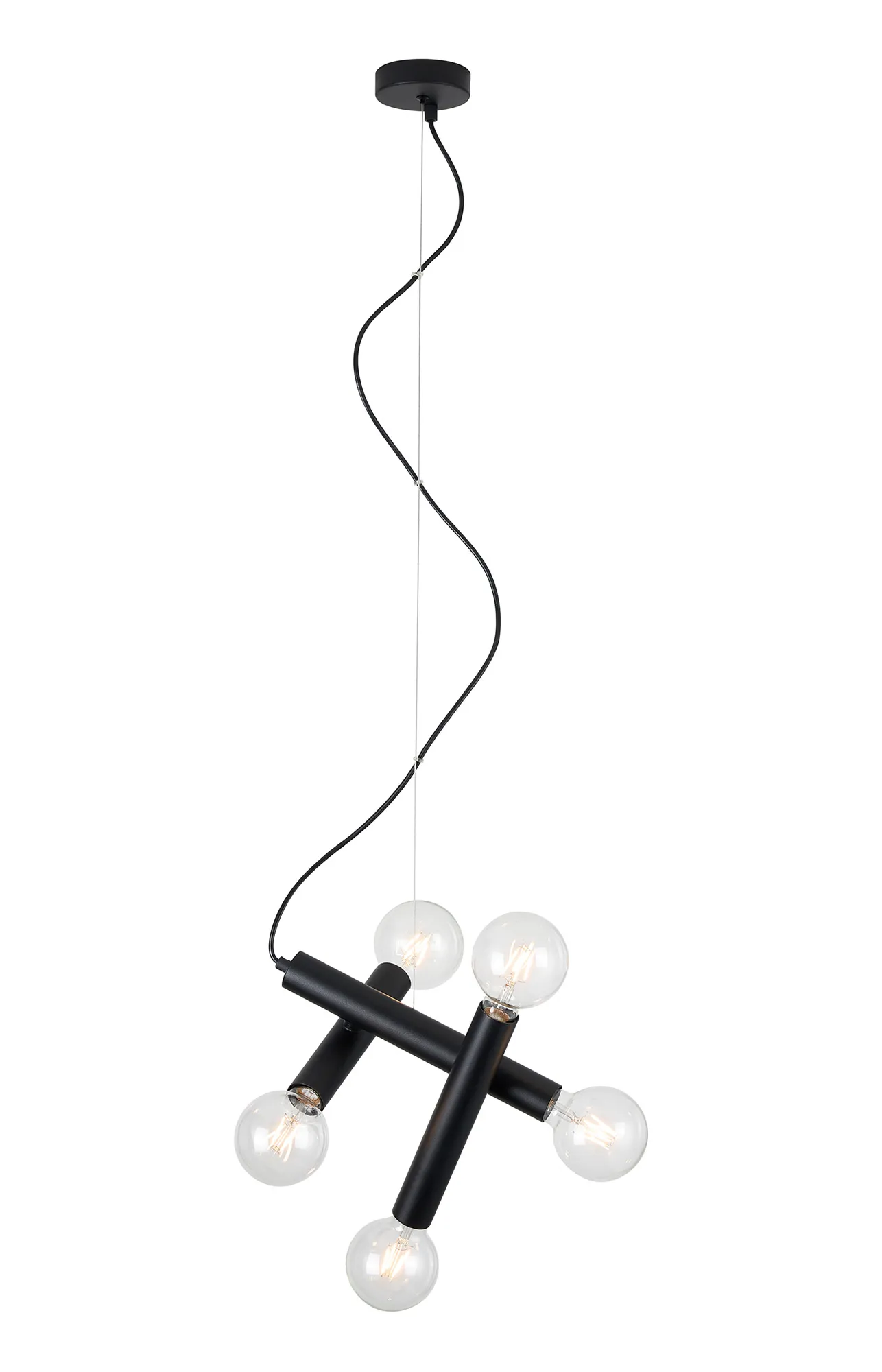 Taverley 3 Arm 5 Light Angled Pendant E27- Black/ Gold/ Nickel Finishes - Image 2
