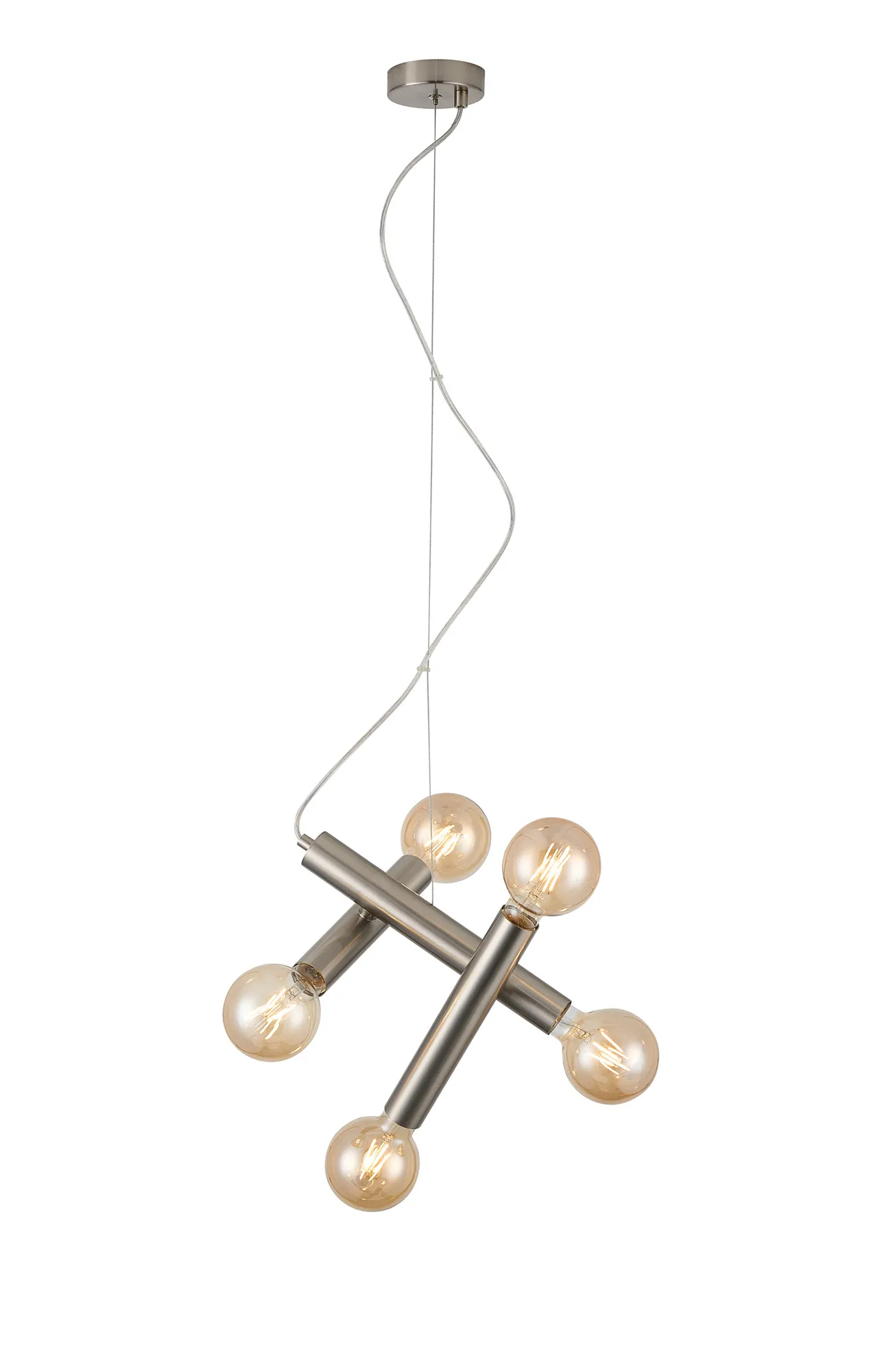 Taverley 3 Arm 5 Light Angled Pendant E27- Black/ Gold/ Nickel Finishes - Image 3