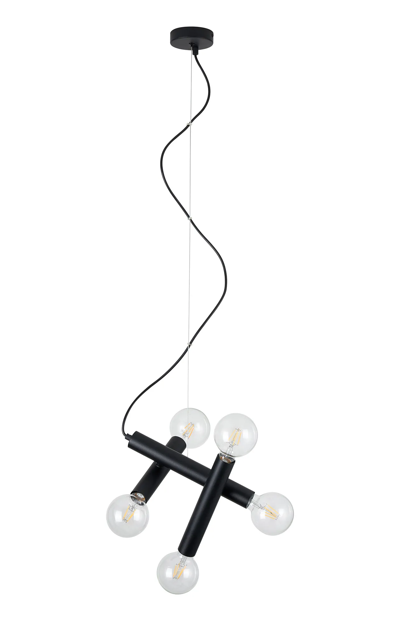 Taverley 3 Arm 5 Light Angled Pendant E27- Black/ Gold/ Nickel Finishes - Image 5