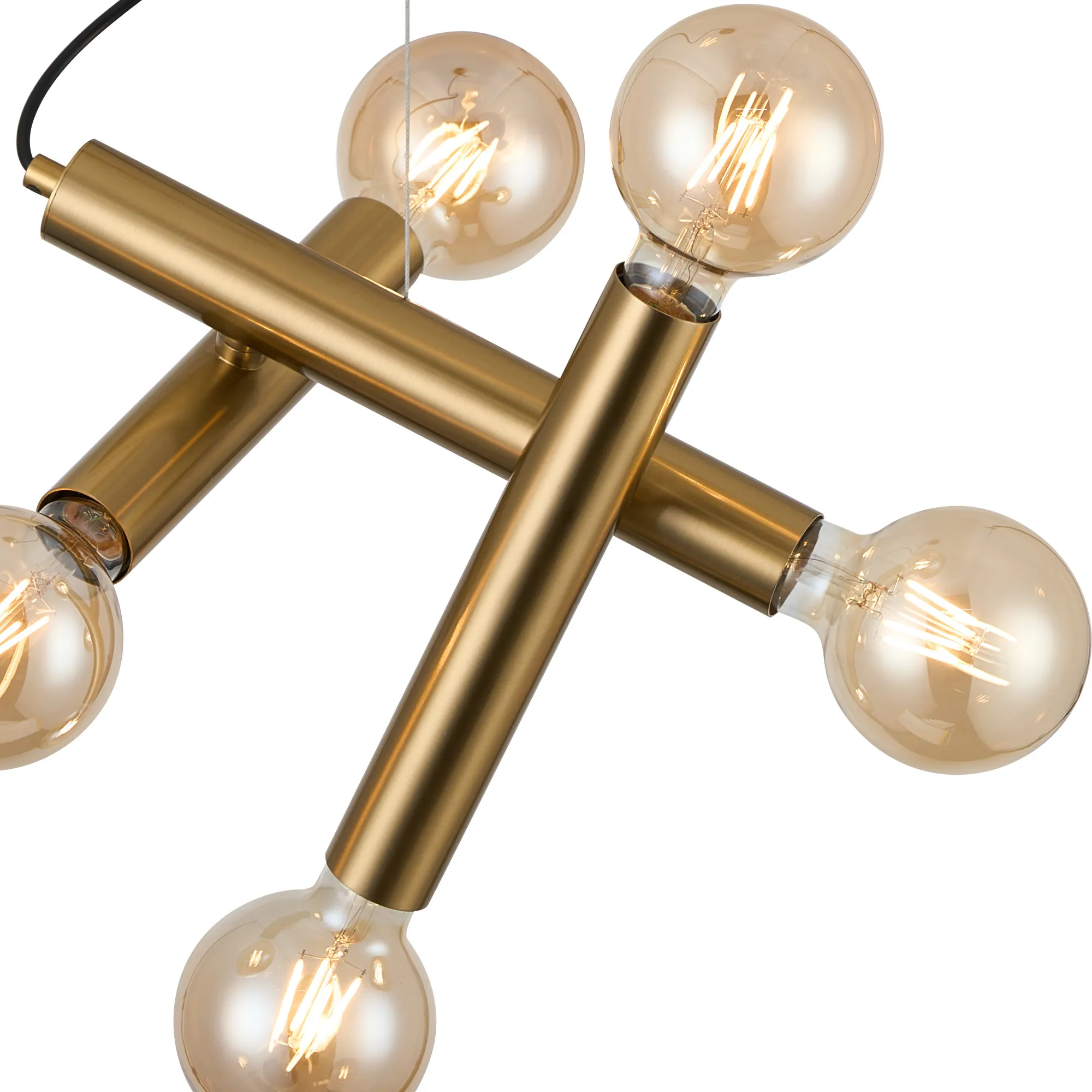 Taverley 3 Arm 5 Light Angled Pendant E27- Black/ Gold/ Nickel Finishes - Image 8